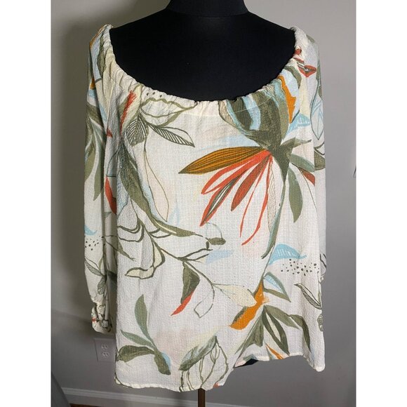 A.New Day Floral Off-Shoulder Women's Top Size XL - Picture 1 of 7